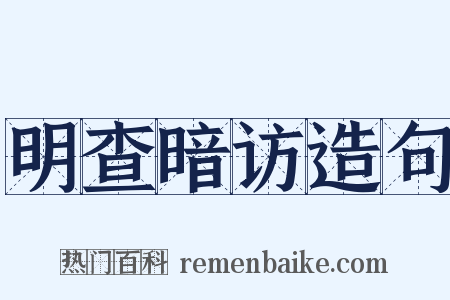 明查暗访造句是什么意思的图片